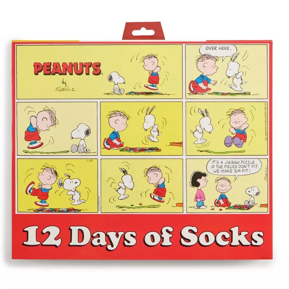 PEANUTS 12 Days of SOCKS Advent Calendar Snoopy Christmas Gift Lot New